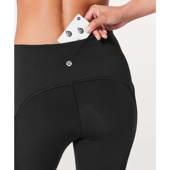 LULULEMON Breezy Dot Crop 19" Size 2 Black - Picture 3 of 9